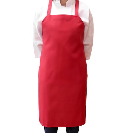Monarch Brands Bib Spun Poly Aprons - Red, 12PK P-APRN-R-SPUN